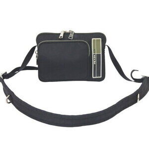 Prada nylon shoulder bag black logo crossbody